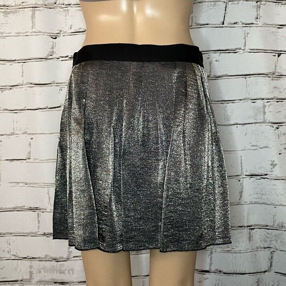 Madewell Pleated Mini Skirt In Dark Metal F9882 Size 6 - Picture 4 of 7